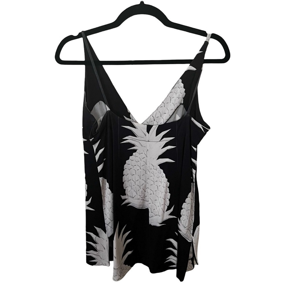 OSKLEN V-Neck Pineapple Black White Top Sz S